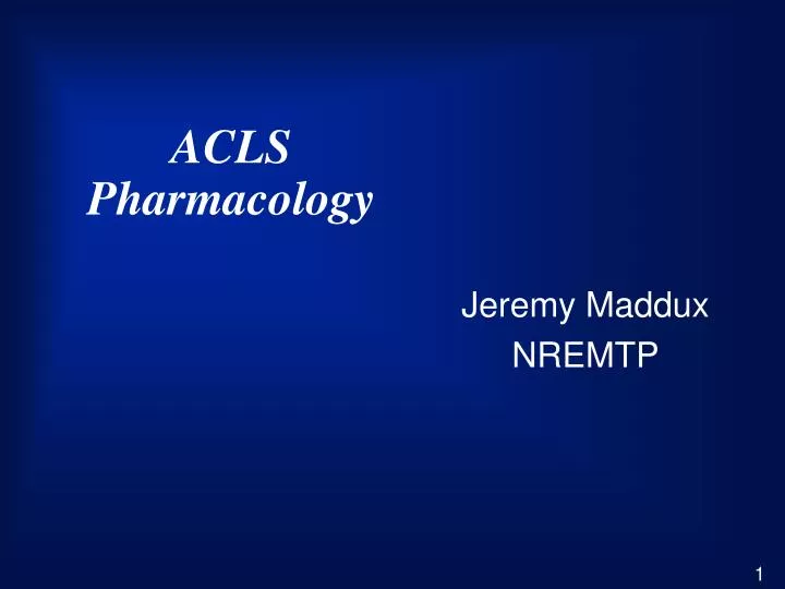 acls pharmacology