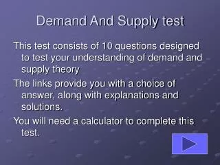Demand And Supply test