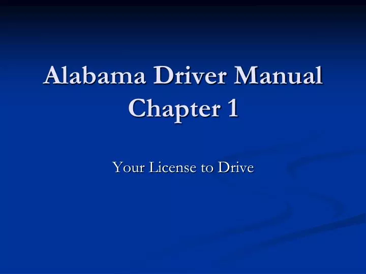 alabama driver manual chapter 1
