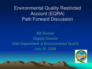 Environmental Quality Restricted Account (EQRA) Path Forward Discussion