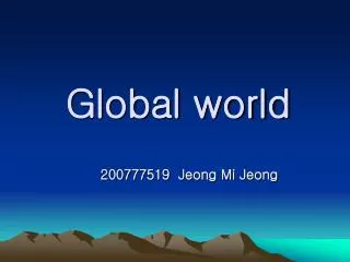 Global world