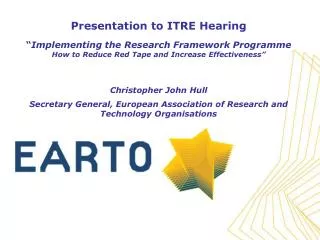 Brief Words about EARTO and RTOs