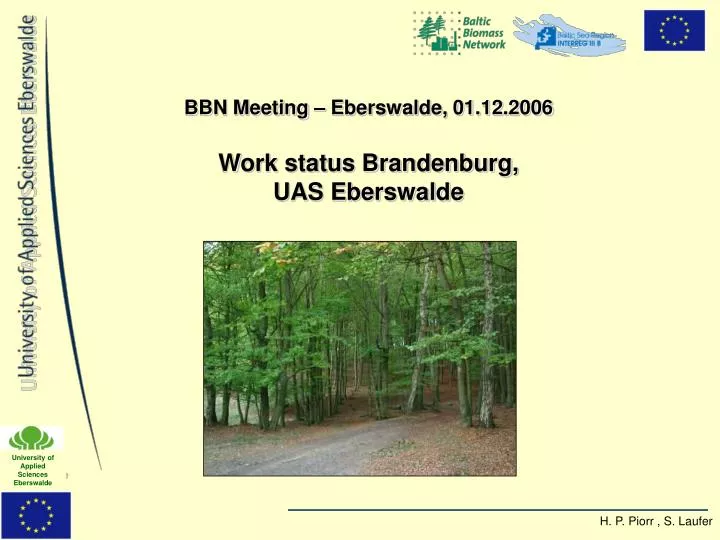 bbn meeting eberswalde 01 12 2006 work status brandenburg uas eberswalde