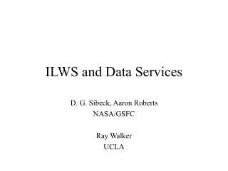 ILWS and Data Services