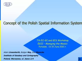 Concept of the Polish Spatial Information System