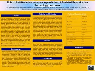 Role of Anti-Mullerian hormone in prediction of Assisted Reproductive Technology outcomes