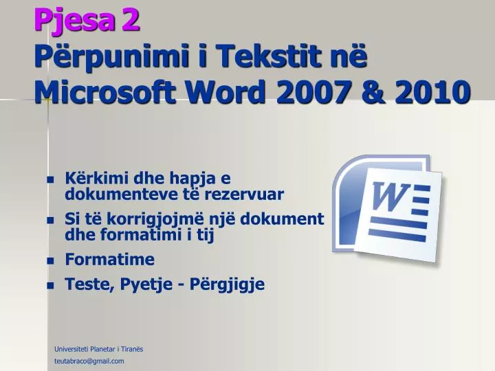 pjesa 2 p rpunimi i tekstit n microsoft word 2007 2010