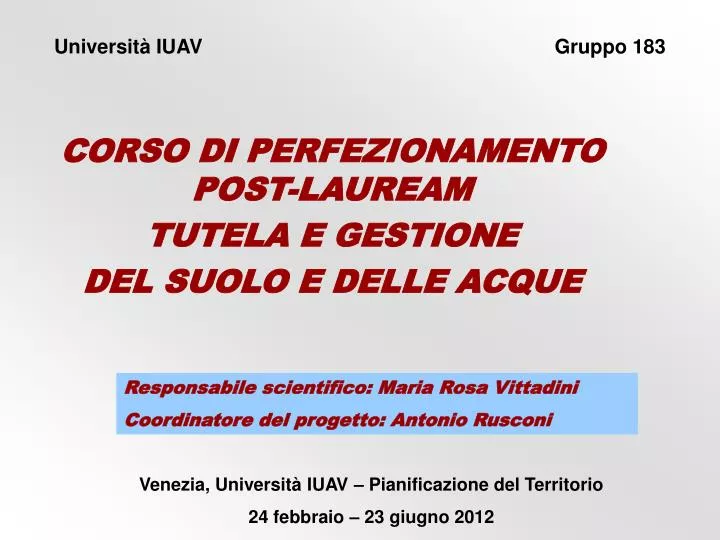 universit iuav gruppo 183