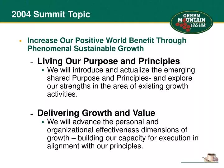 2004 summit topic