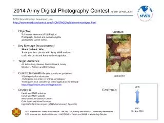 2014 Army Digital Photography Contest 15 Oct- 30 Nov, 2014