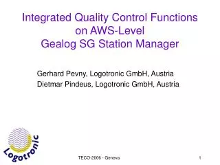 Integrated Quality Control Functions on AWS-Level Gealog SG Station Manager