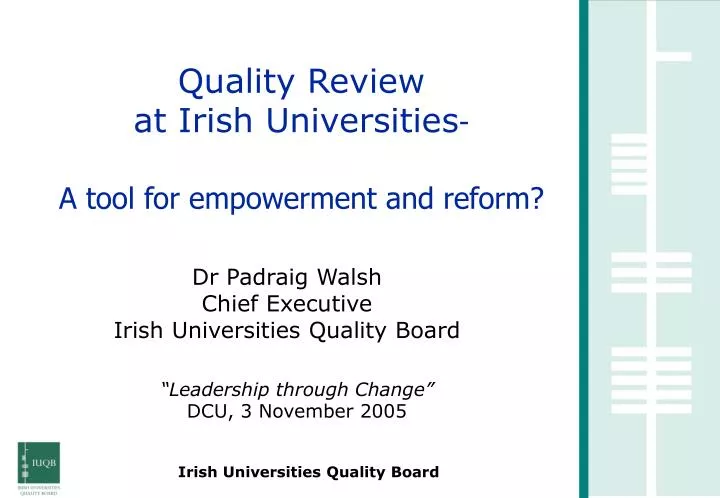 quality review at irish universities a tool for empowerment and reform