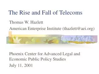 The Rise and Fall of Telecoms