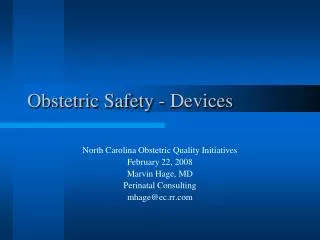 Obstetric Safety - Devices