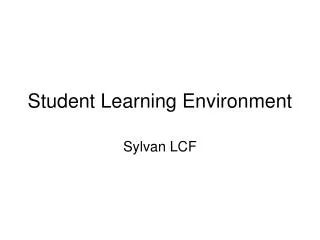 Student Learning Environment