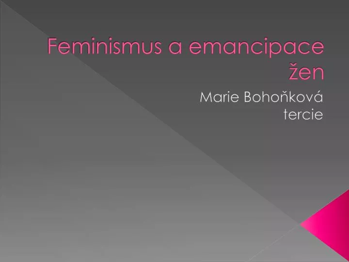 feminismus a emancipace en