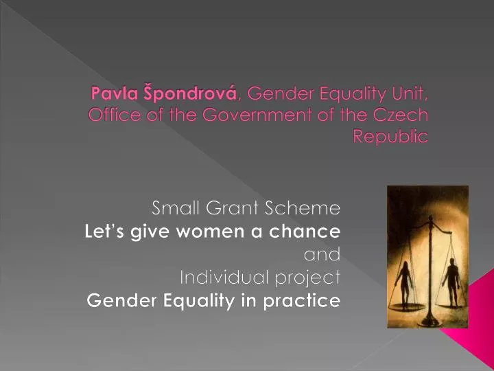 pavla pondrov gender equality unit office of the government of the czech republic