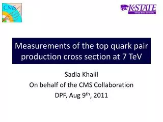 Measurements of the top quark pair production cross section at 7 TeV