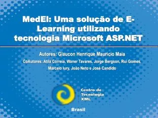 MedEl: Uma solução de E-Learning utilizando tecnologia Microsoft ASP.NET