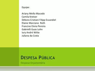 despesa p blica