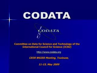 Committee on Data for Science and Technology of the International Council for Science (ICSU)