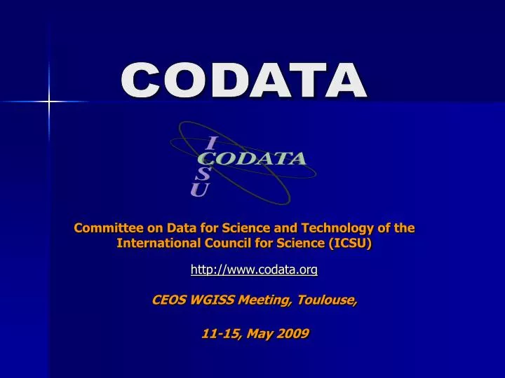 committee on data for science and technology of the international council for science icsu