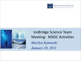 IceBridge Science Team Meeting: NSIDC Activities