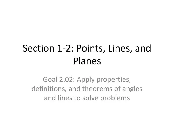 section 1 2 points lines and planes