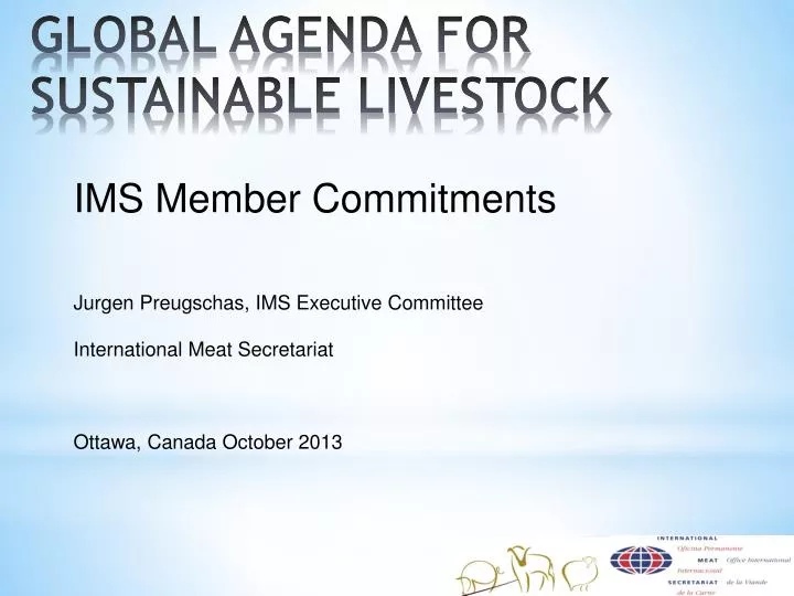 global agenda for sustainable livestock
