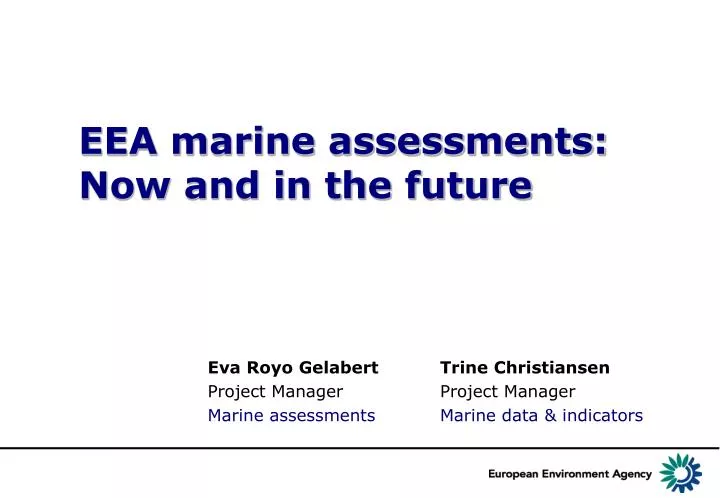 eea marine assessments now and in the future