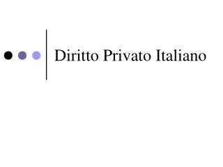 Diritto Privato Italiano