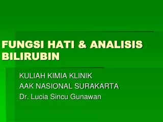 fungsi hati analisis bilirubin