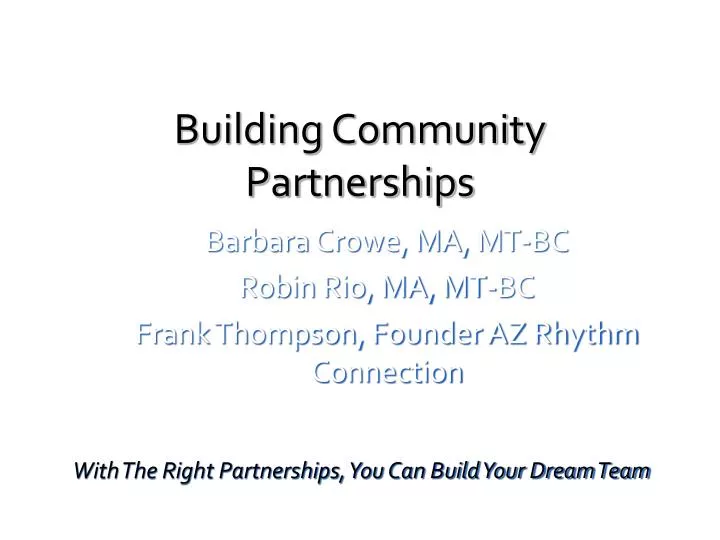 building community partnerships