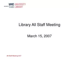 Library All Staff Meeting