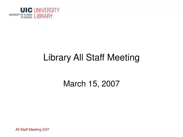 library all staff meeting