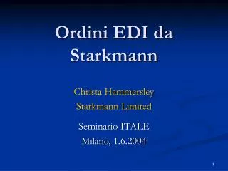 Ordini EDI da Starkmann