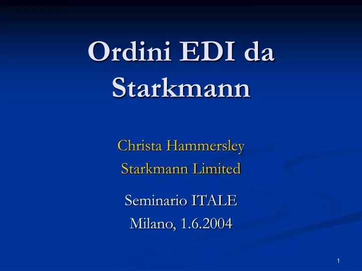 ordini edi da starkmann