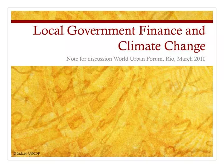 local government finance and climate change