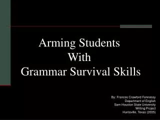 Arming Students With Grammar Survival Skills