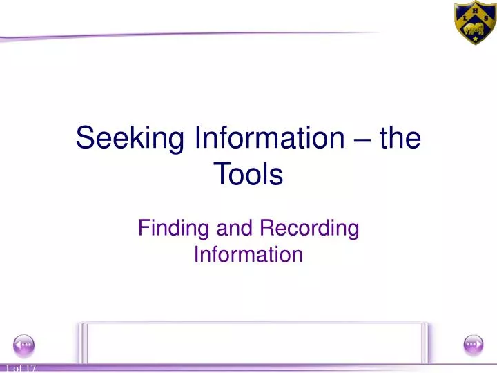 seeking information the tools
