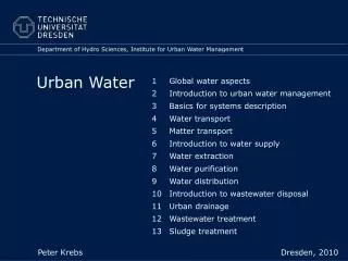 Urban Water
