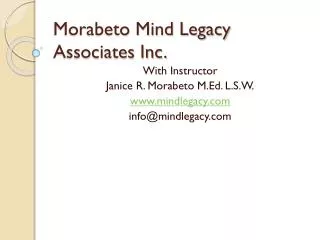 Morabeto Mind Legacy Associates Inc.