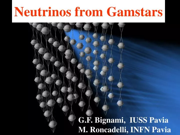 neutrinos from gamstars