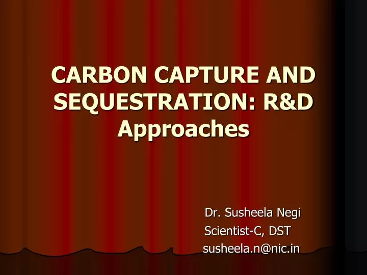 carbon capture and sequestration r d approaches