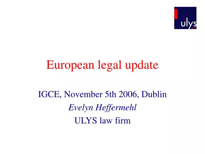 european legal update