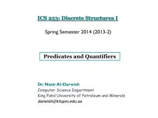 ICS 253: Discrete Structures I