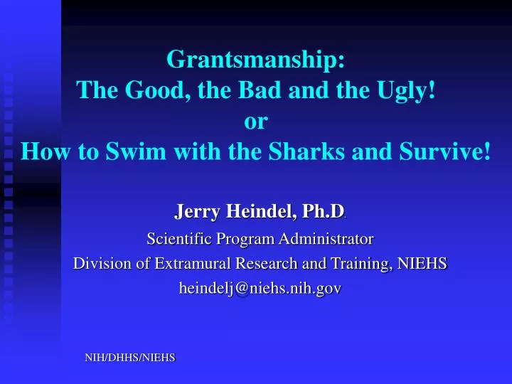grantsmanship the good the bad and the ugly or how to swim with the sharks and survive