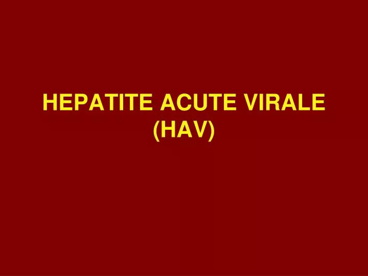 hepatite acute viral e hav