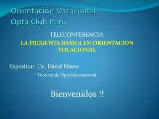 Orientación Vocacional Opta Club Perú