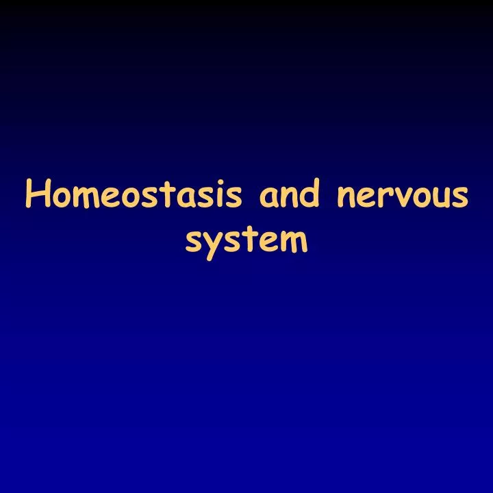 homeostasis and nervous system